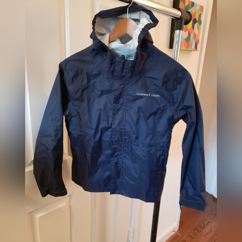 Vineyard Vines Navy Blue Raincoat Size Small 8-10